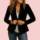 Dames Blazer – Fluweel & Klassieke Revers