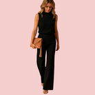 Dames Jumpsuit – Zachte Stof & Wijde Pijpen voor Elegant Draagcomfort