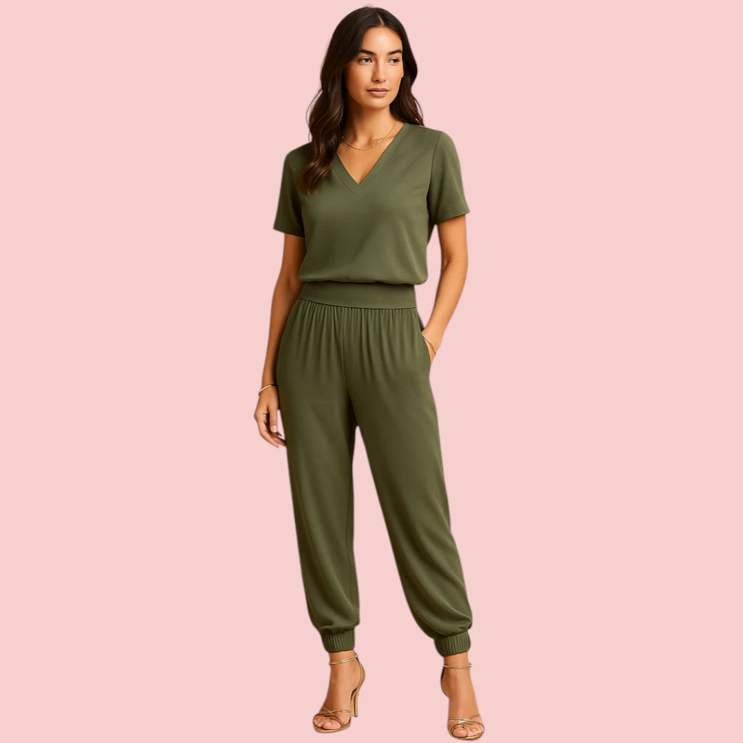 Dames Set – Bloemenprint Top en Elastische Taillebroek